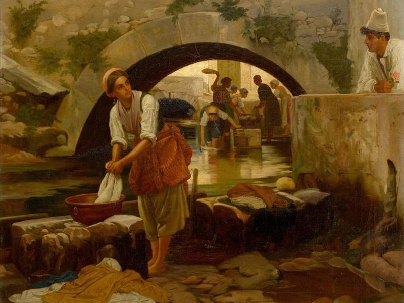 1821-August Weckesser - Lavandaia, 1870